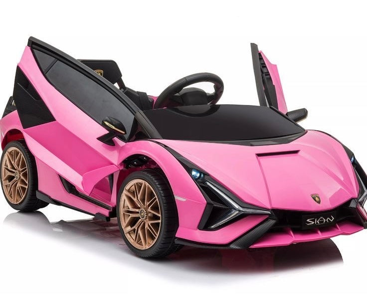 12V licensed Lamborghini Sian Licensed Kids Ride On Car – Pink