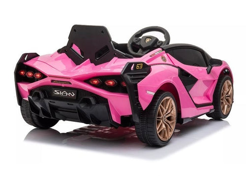 12V licensed Lamborghini Sian Licensed Kids Ride On Car – Pink
