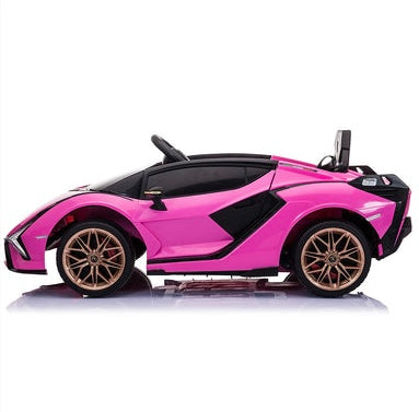 12V licensed Lamborghini Sian Licensed Kids Ride On Car – Pink