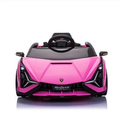 12V licensed Lamborghini Sian Licensed Kids Ride On Car – Pink